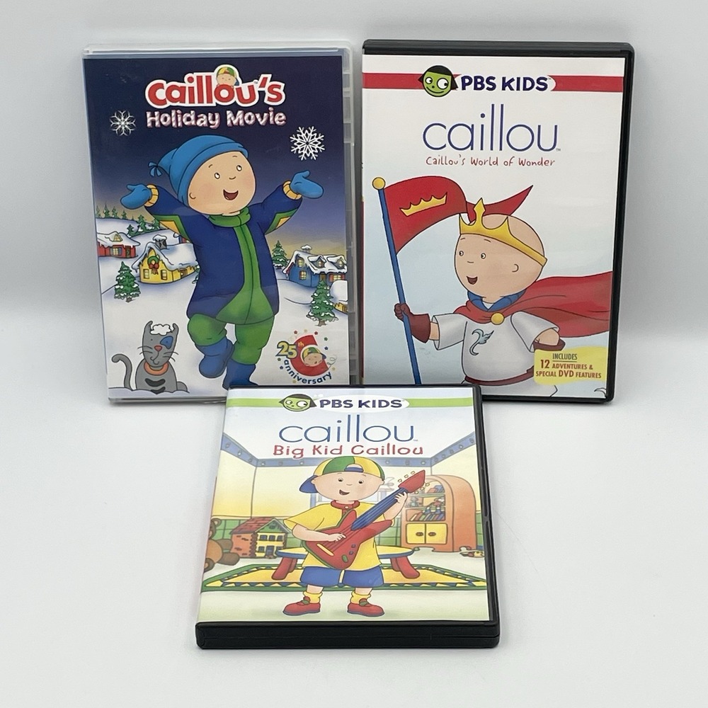 Caillou DVD Lot Of 3 Holiday Movie Big Kid Caillou World Of Wonder PBS Kids